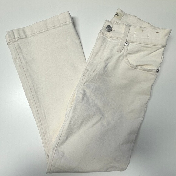 Madewell Cali Demi-Boot Jeans Off-White Cream High-Rise Cropped Flare Petite 24 - Picture 3 of 7